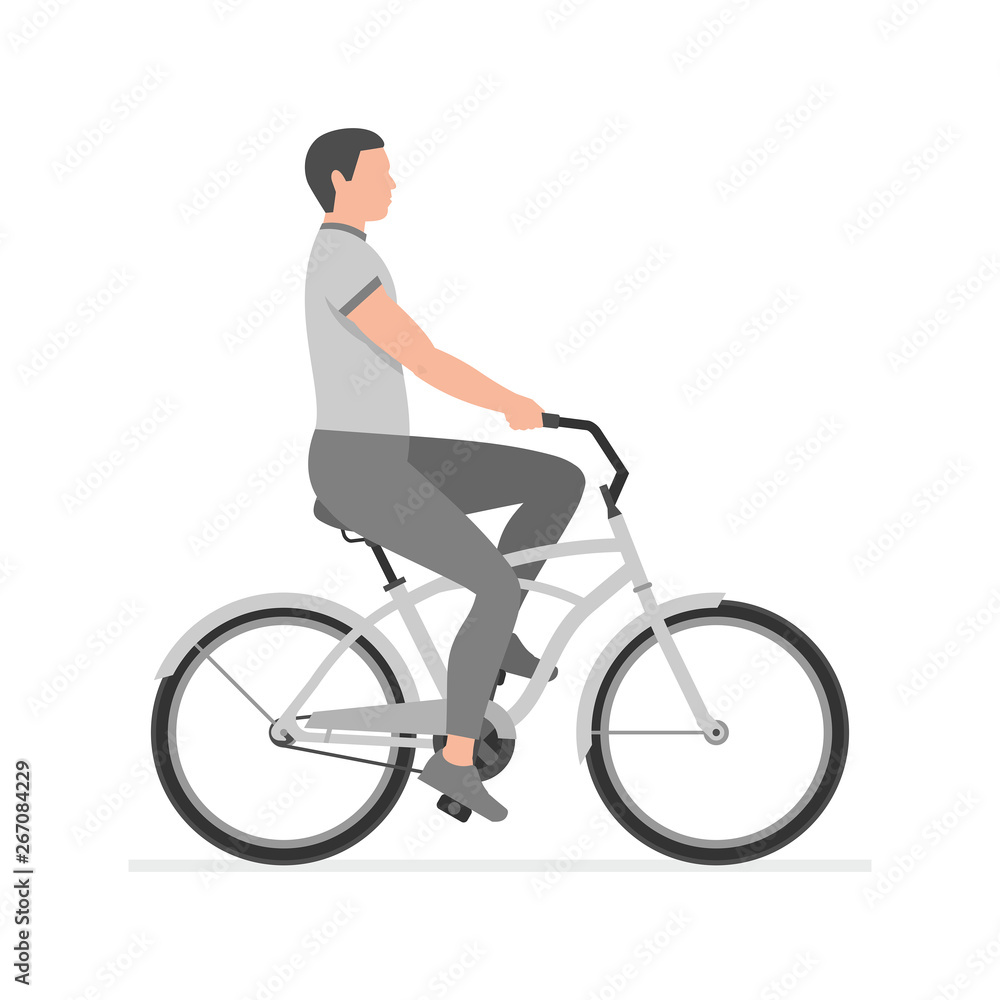 Men riding bike. isolated on white background Men riding bike. isolated on white background