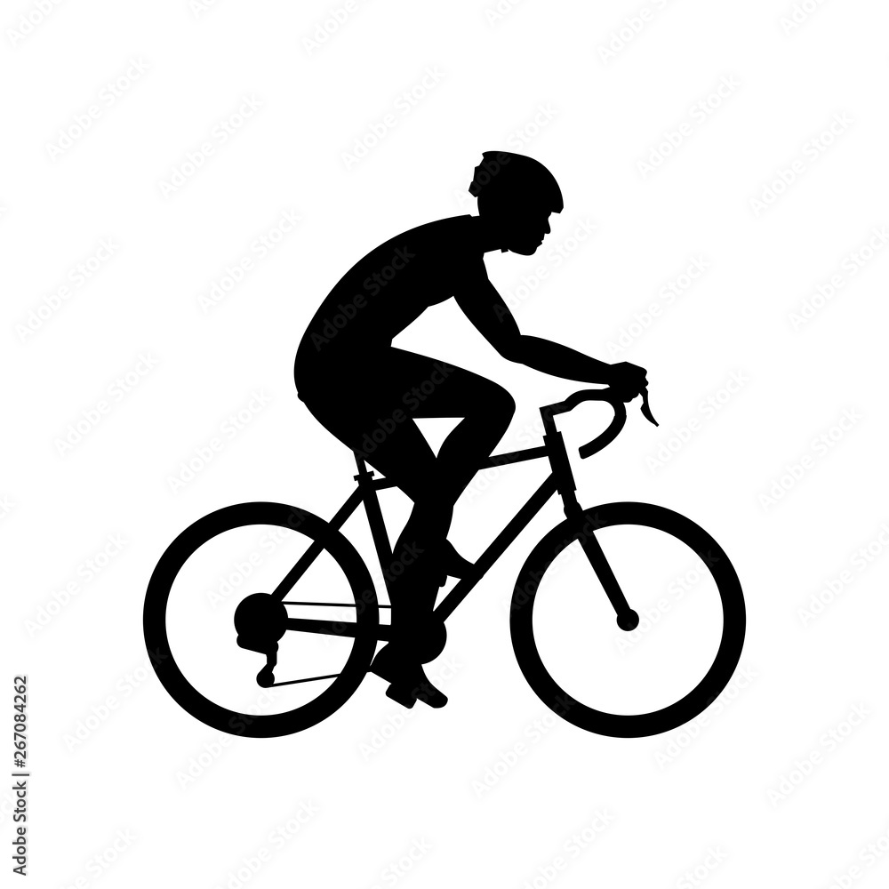 Fototapeta premium Men riding bike. isolated on white background