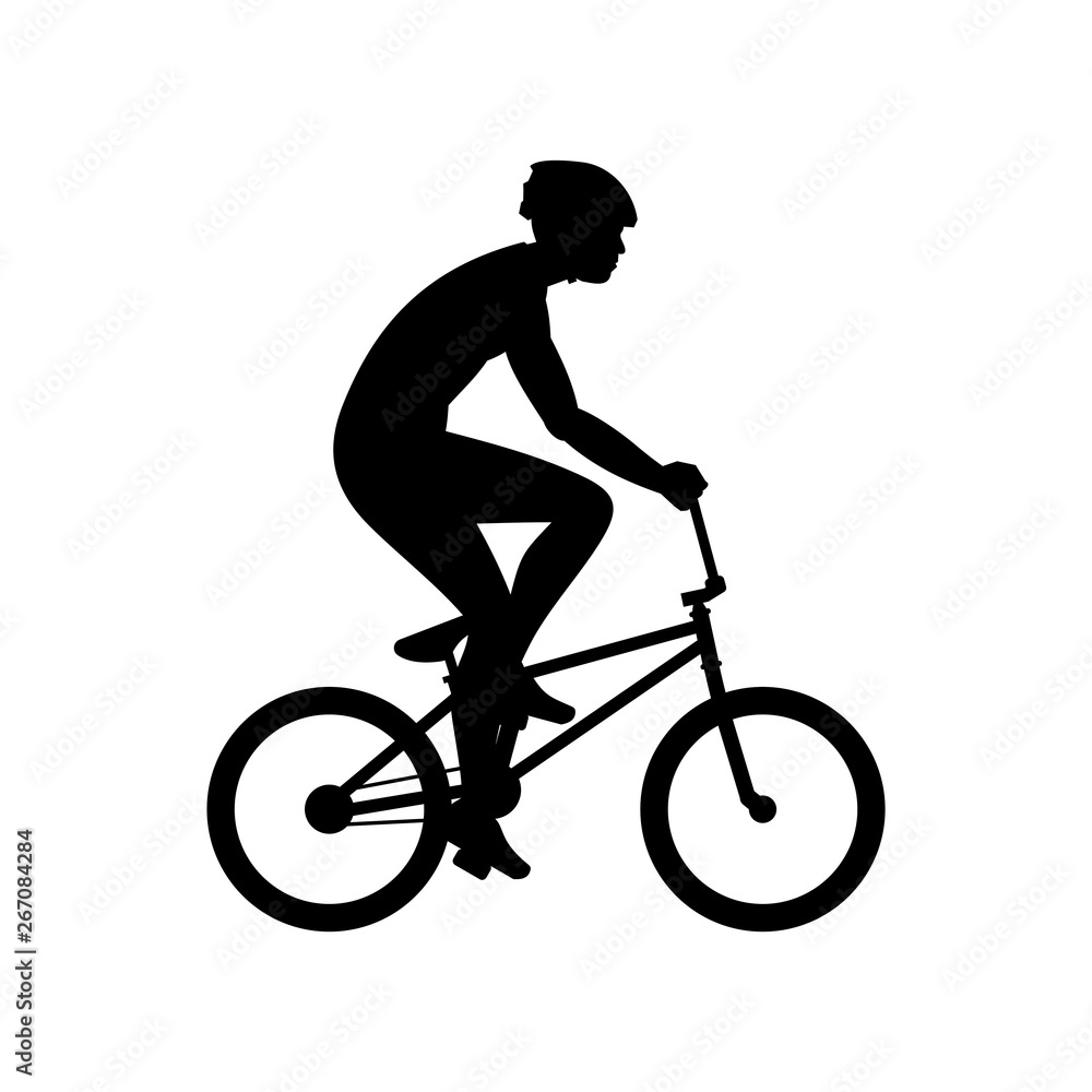 Fototapeta premium Men riding bike. isolated on white background