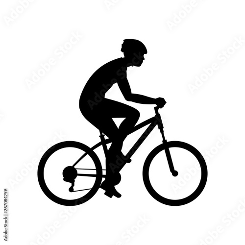Fototapeta Naklejka Na Ścianę i Meble -  Men riding bike. isolated on white background