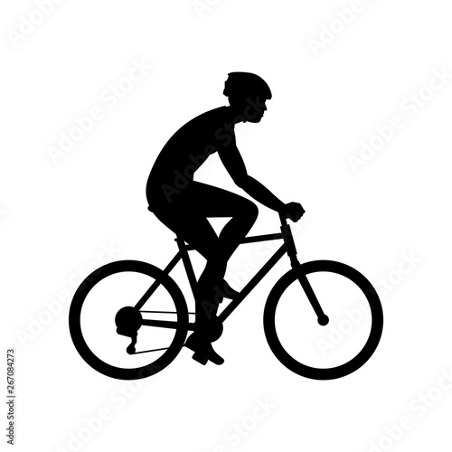 Men riding bike. isolated on white background © volyk
