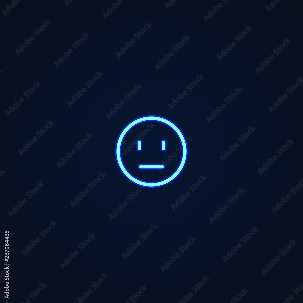 Indifferent Emoji | Neon Style Icon Indifferent Emoji | Neon Style Icon