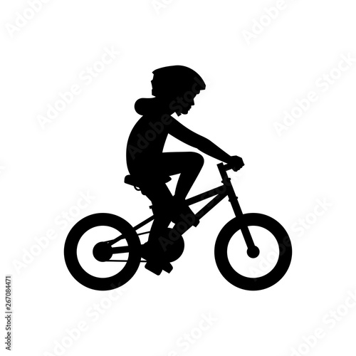 Girl riding bike. isolated on white background