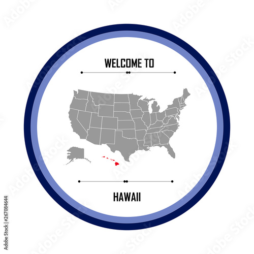 Hawaii, Map of united states of america with landmark of Hawaii, American map photo