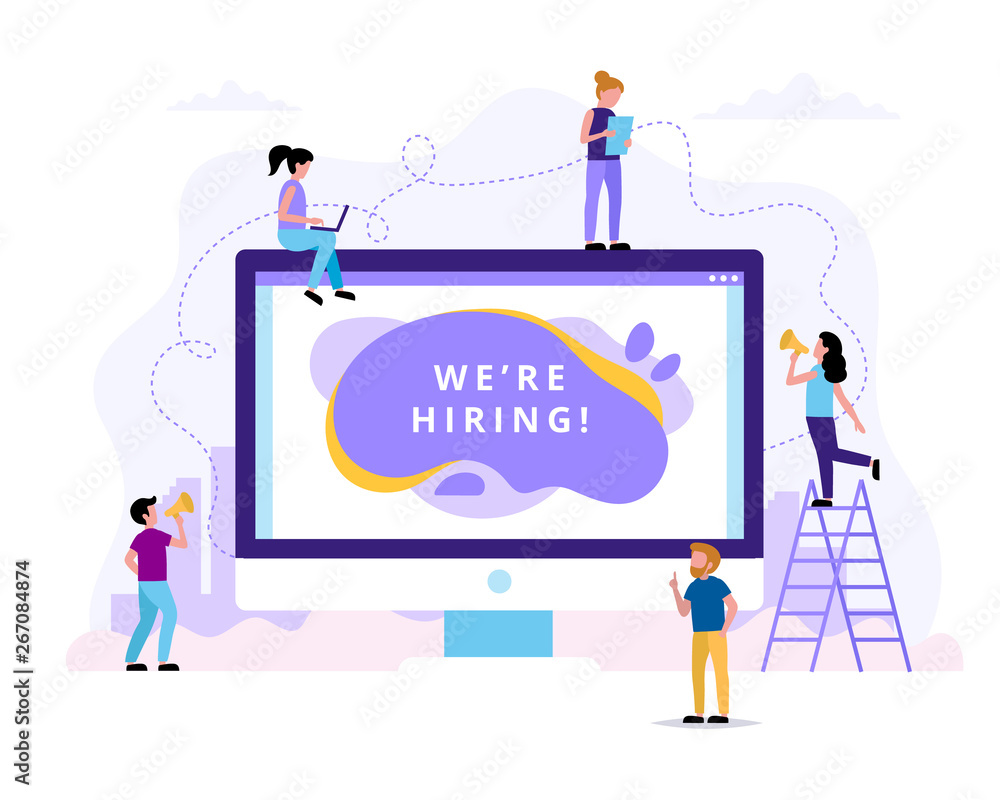 We’re hiring. Concept illustrations for human resources, hiring