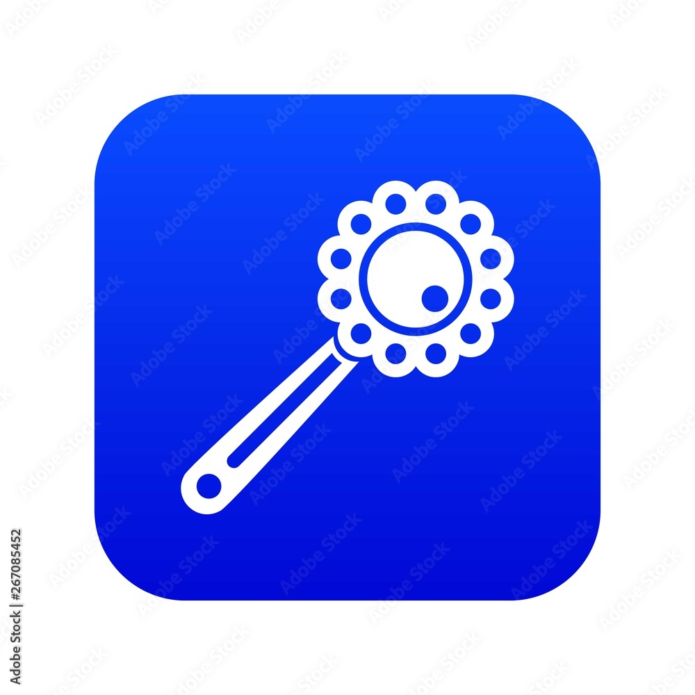 Baby rattle icon digital blue for any design isolated on white vector illustration Baby rattle icon digital blue for any design isolated on white vector illustration