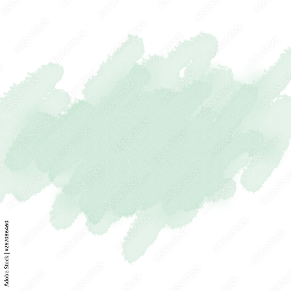 Fototapeta premium Light green watercolor stain with wash. Watercolor texture for nature concept background.