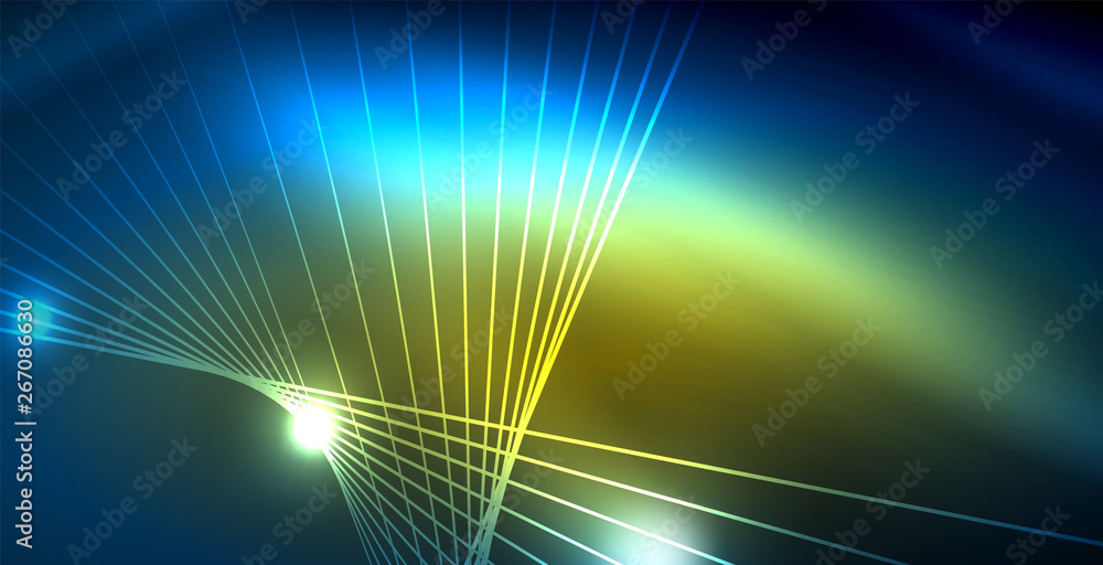 Color neon lights with waves abstract background Color neon lights with waves abstract background