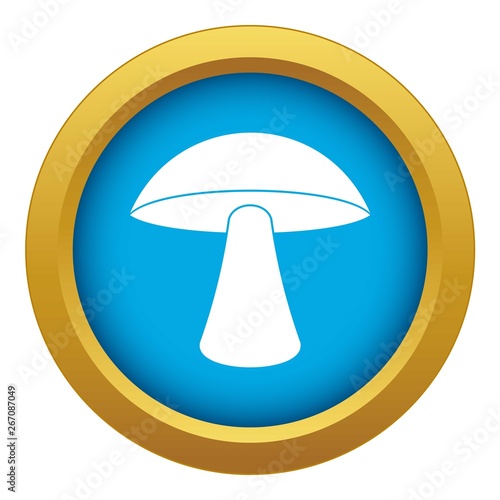 Birch mushroom icon blue vector isolated on white background for any design