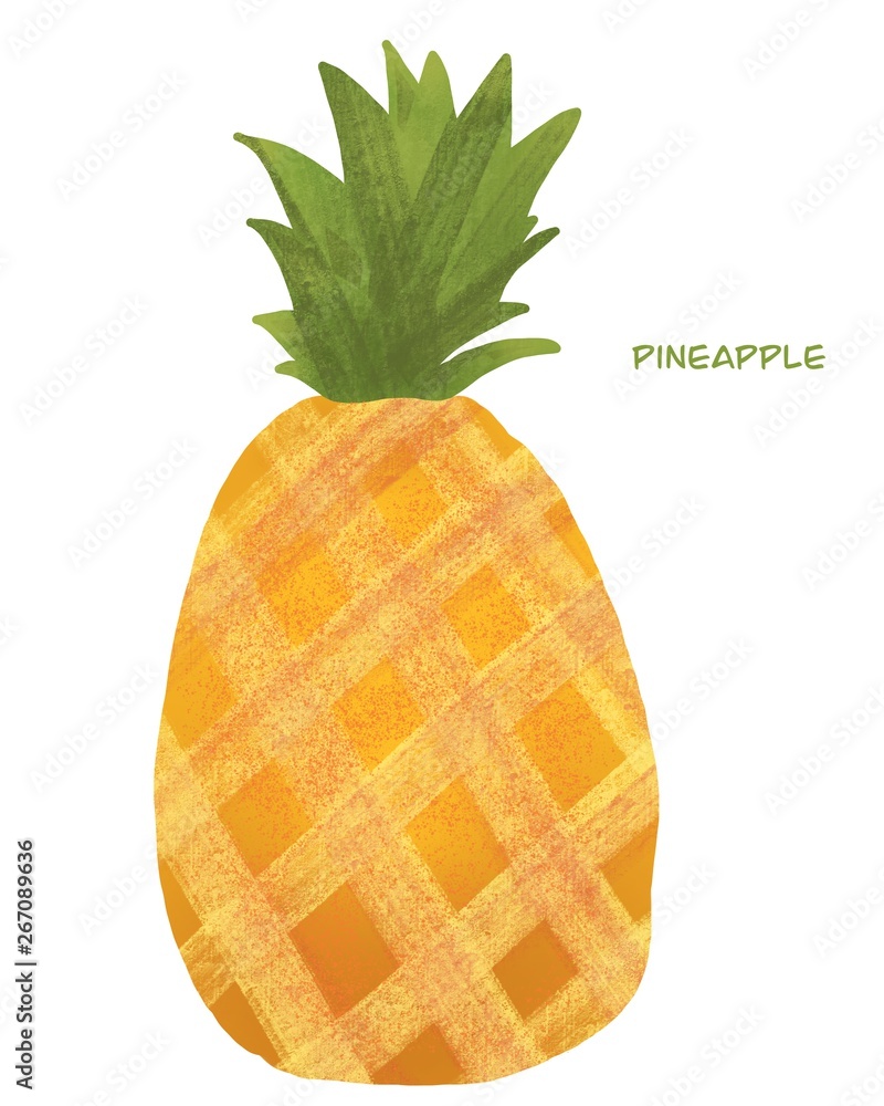 isolated illustration of ripe pineapple isolated illustration of ripe pineapple