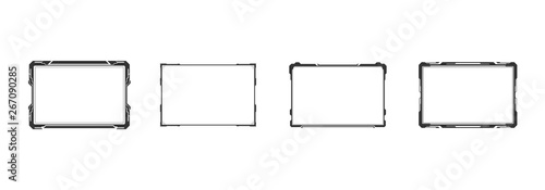 HUD Futuristic User Screen Control Interface Set. Abstract Virtual Hologram Target Monitor Concept Design.
