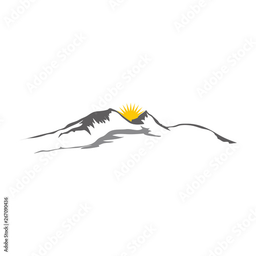Mountain landcape logo design