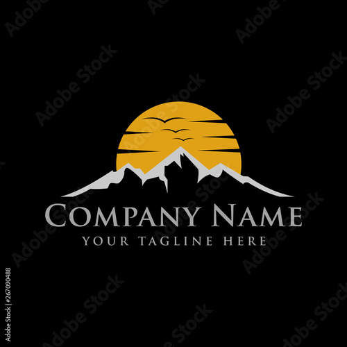 Mountain landcape logo design