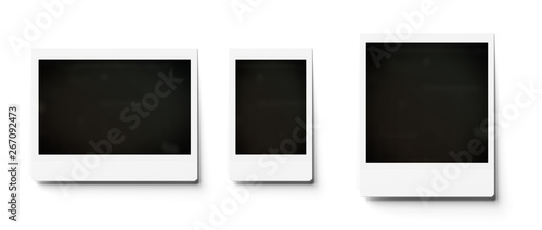 Canvas Print Blank instant photo mockup isolated on white 3D rendering
