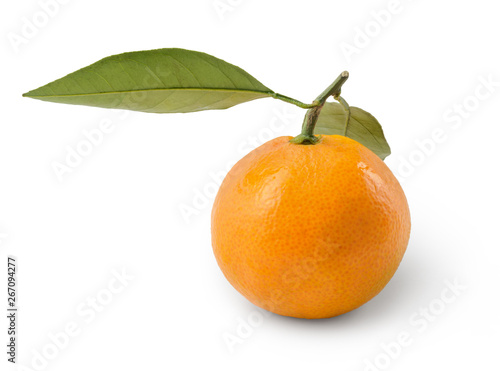 Плод мандарин на белом фоне, сохраненный обтравочный контур Mandarin fruit on a white background, saved clipping path