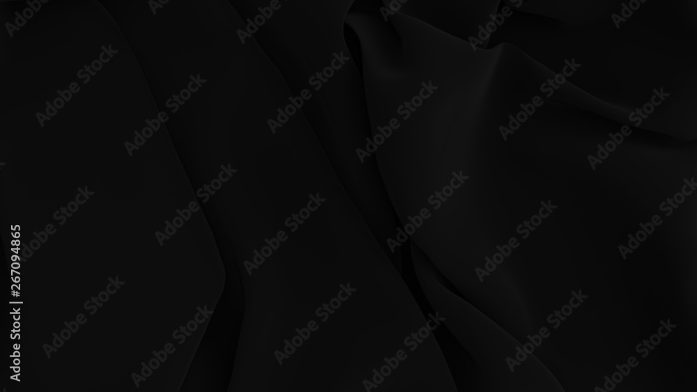 Fototapeta premium Black mat luxury cloth abstract background. Dark Elegant wallpaper. Silk, satin, velvet.