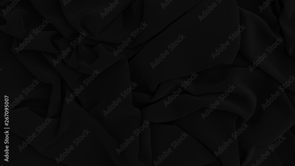 Obraz premium Black mat luxury cloth abstract background. Dark Elegant wallpaper. Silk, satin, velvet.