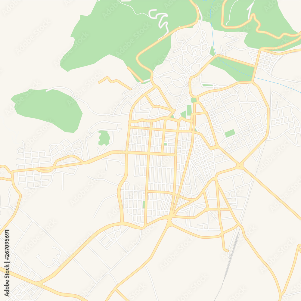 Xanthi, Greece printable map