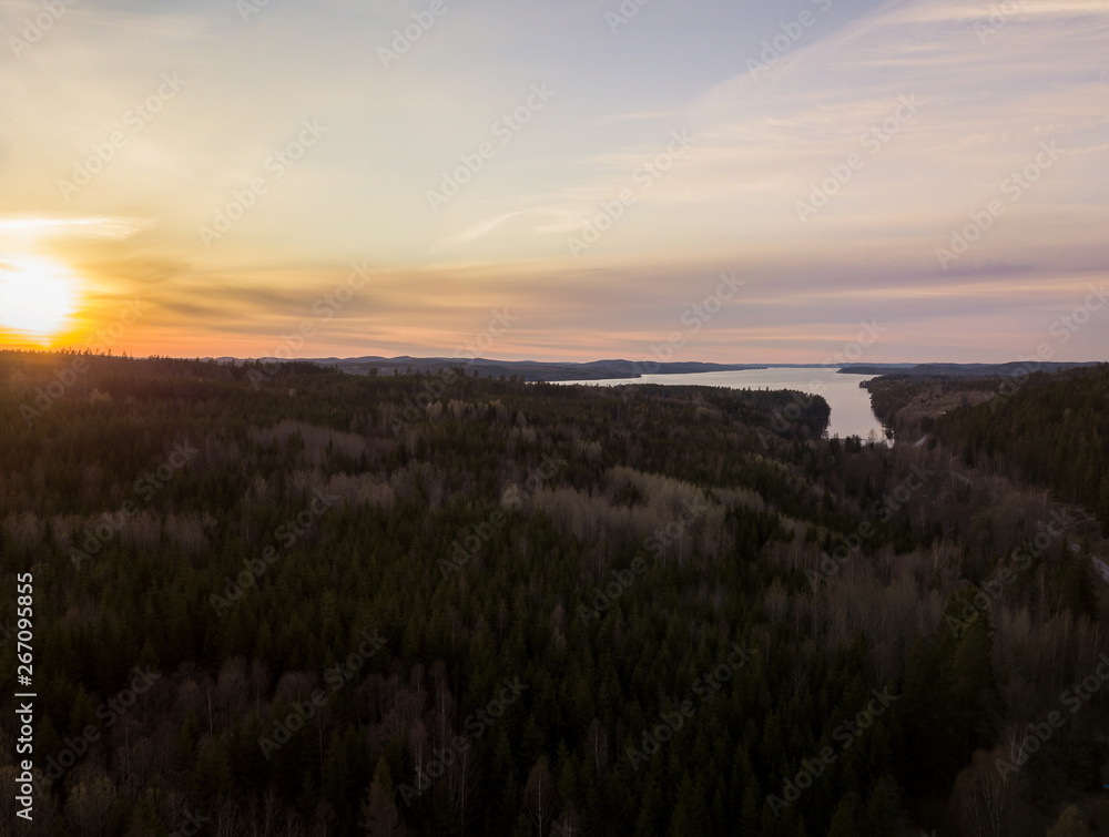 Aerial sunset Aerial sunset