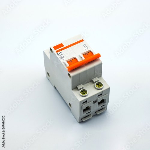 Electric switch concept isolated on white background. A photo of an electrical device, perfect for filling the catalog of a modern online store.