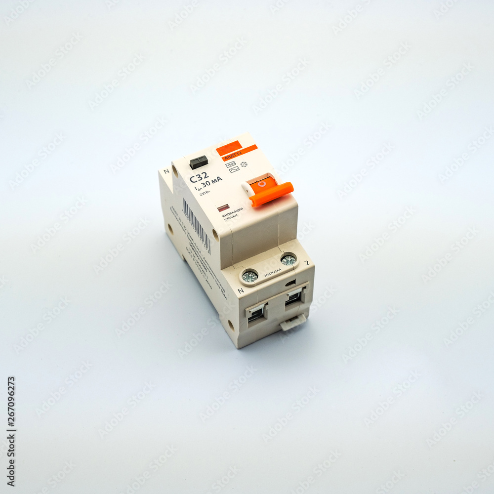 Electric switch concept isolated on white background. A photo of an electrical device, perfect for filling the catalog of a modern online store. Electric switch concept isolated on white background. A photo of an electrical device, perfect for filling the catalog of a modern online store.