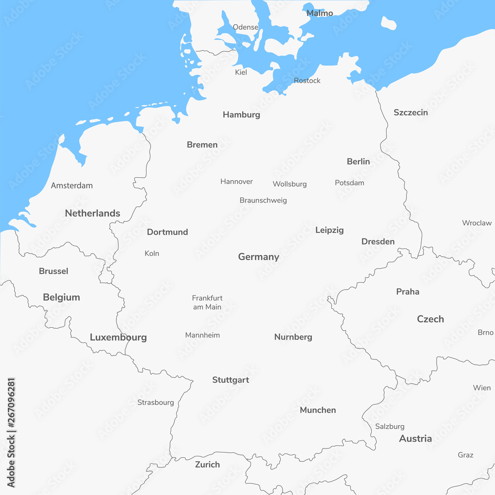 Detailed vector map Germany.