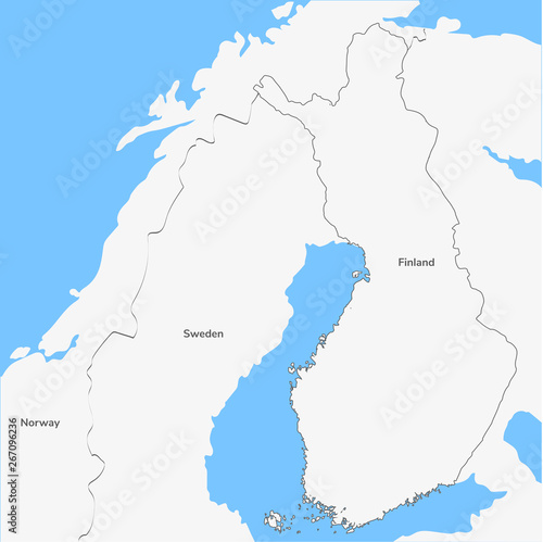 Detailed vector map Finland.