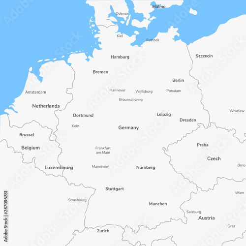 Detailed vector map Germany.