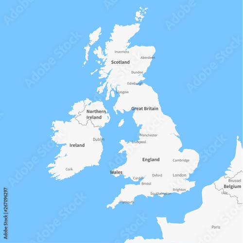 Detailed vector map Great Britain.