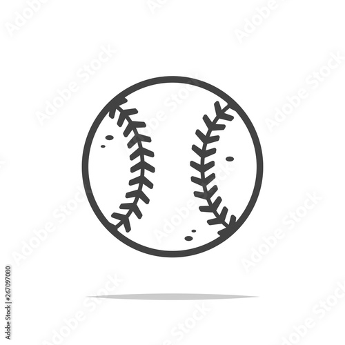 Baseball ball icon vector isolated