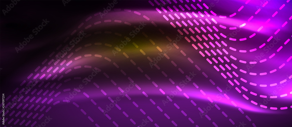 Neon square shapes lines on glowing light background Neon square shapes lines on glowing light background