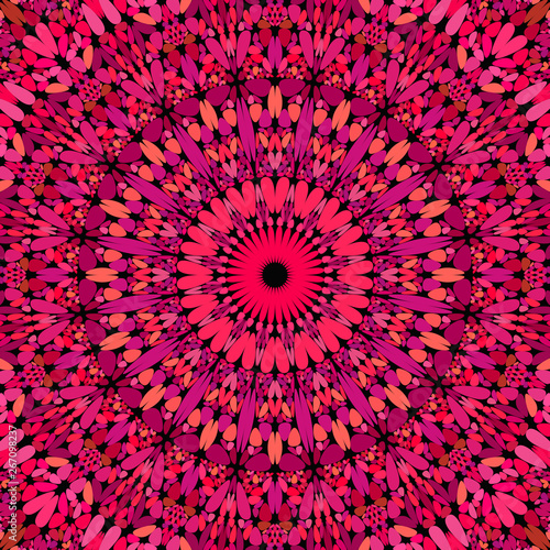 Crimson stone kaleidoscope mandala pattern background design - abstract geometric vector ornament wallpaper graphic