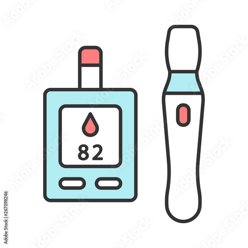 Blood sugar monitor color icon