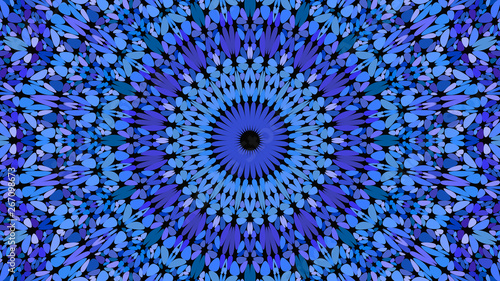 Blue stone mosaic mandala pattern background - abstract tribal vector ornament wallpaper graphic