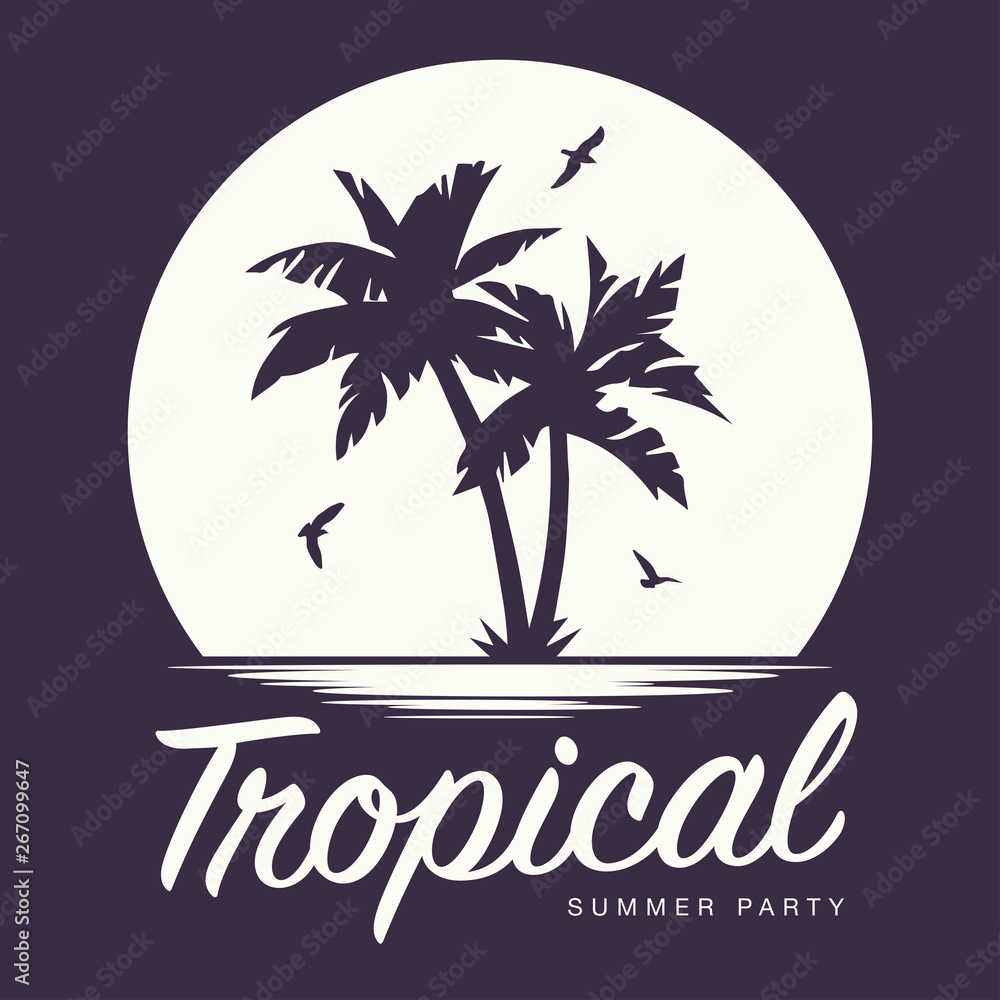 Fototapeta premium Tropical Sunset Summer Party