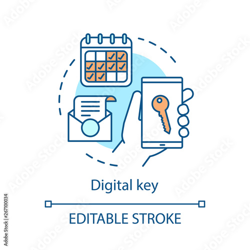 Digital key concept icon