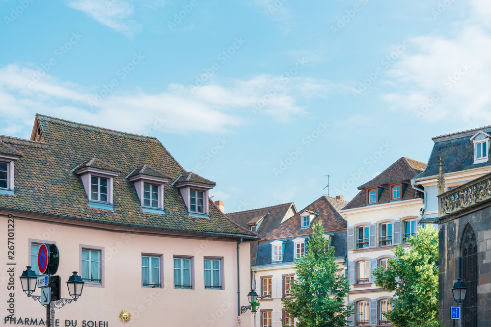 COLMAR, FRANCE - June 29, 2018: Street view of downtown in Colmar, Alsace, France