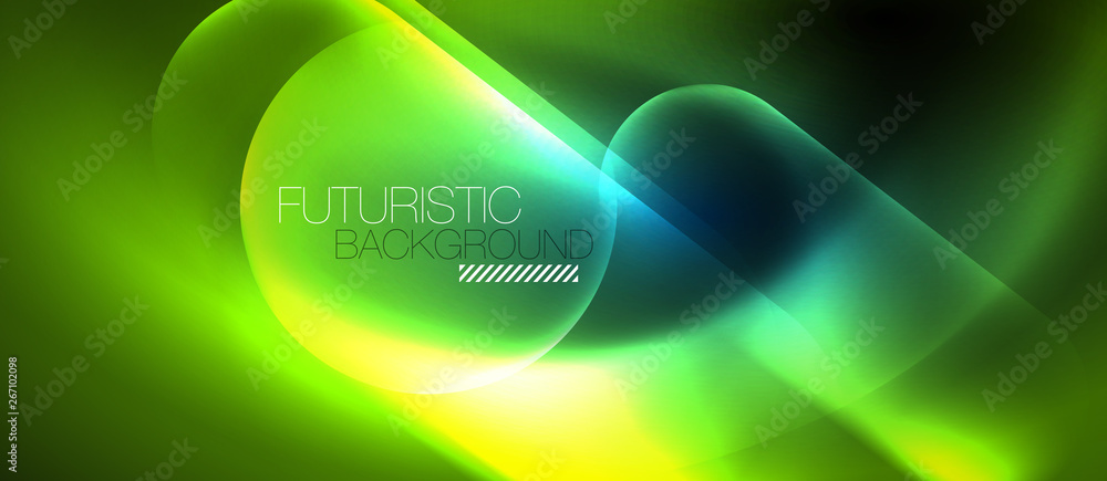 Blue neon round shapes techno background Blue neon round shapes techno background