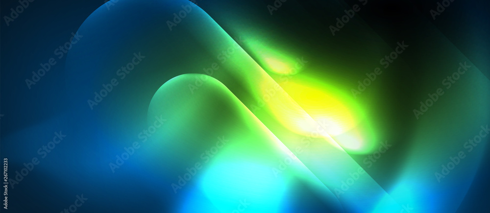 Blue neon round shapes techno background Blue neon round shapes techno background