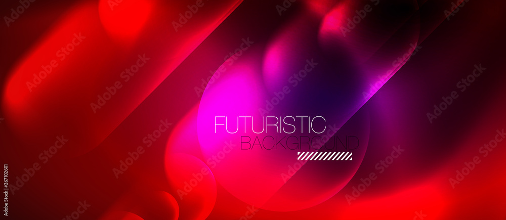 Neon glowing techno lines, hi-tech futuristic abstract background template Neon glowing techno lines, hi-tech futuristic abstract background template