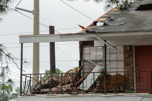 Tornado damage debris spring storm 