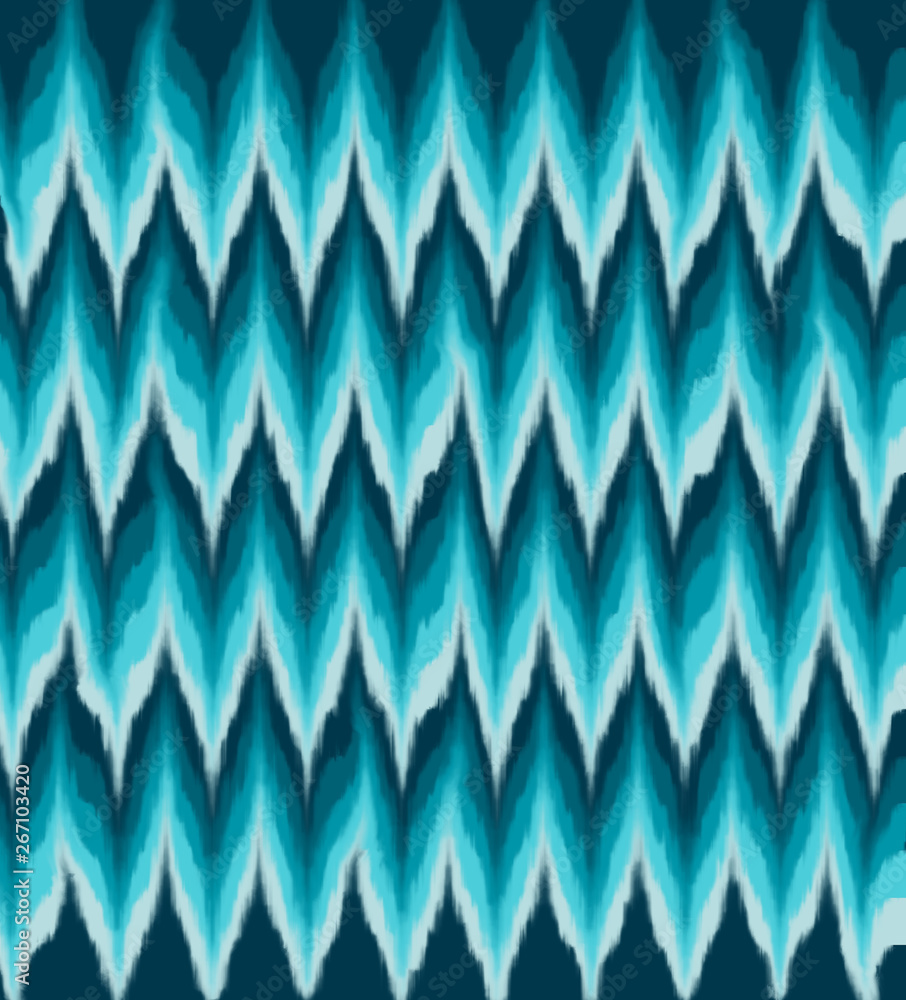 Abstract Colorful Ikat Background, Ocean Colors Inspired