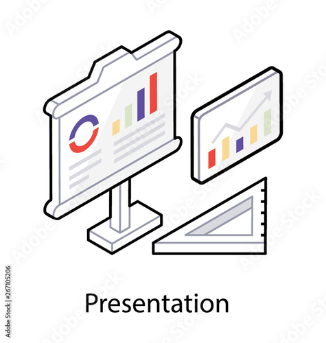 Graphical presentation in isometric icon