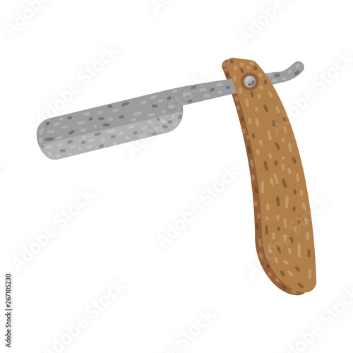 Straight razor vector flat icon on white background