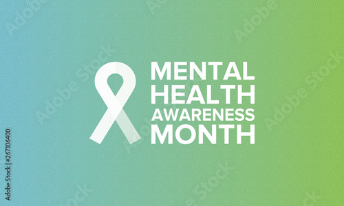 Mental Health Awareness Month in May. Annual campaign in United States by raising awareness of mental health. Poster, card, banner and background. Vector illustration