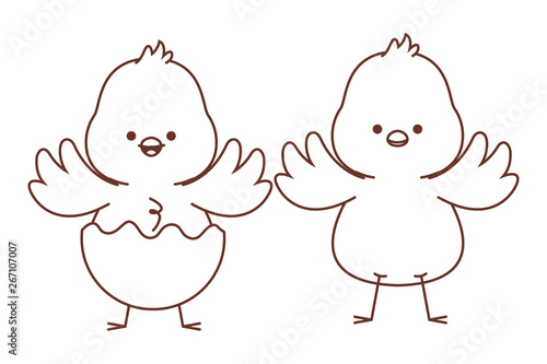 Happy  farm animals outline