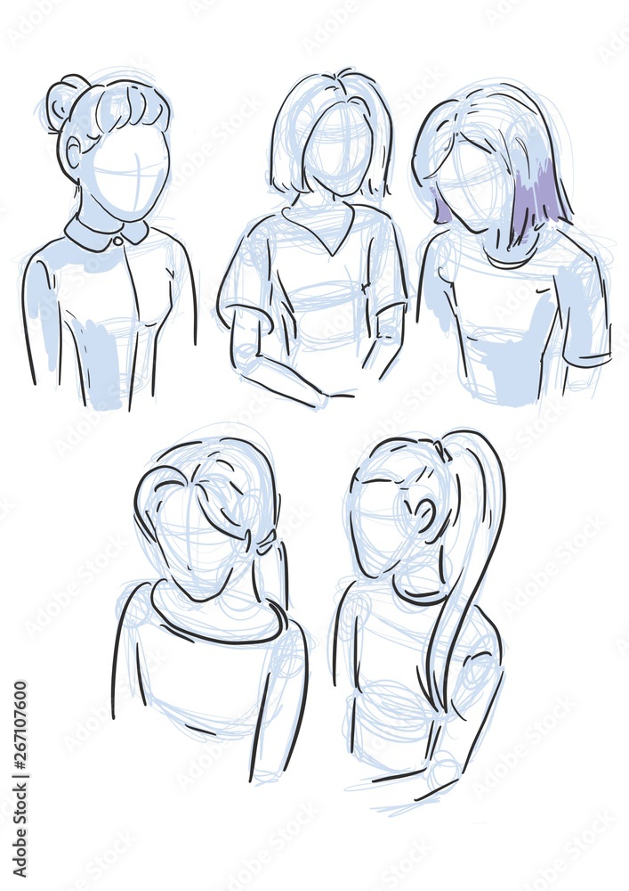 a set with pictures of fashion clothes Sketches a set with pictures of fashion clothes Sketches