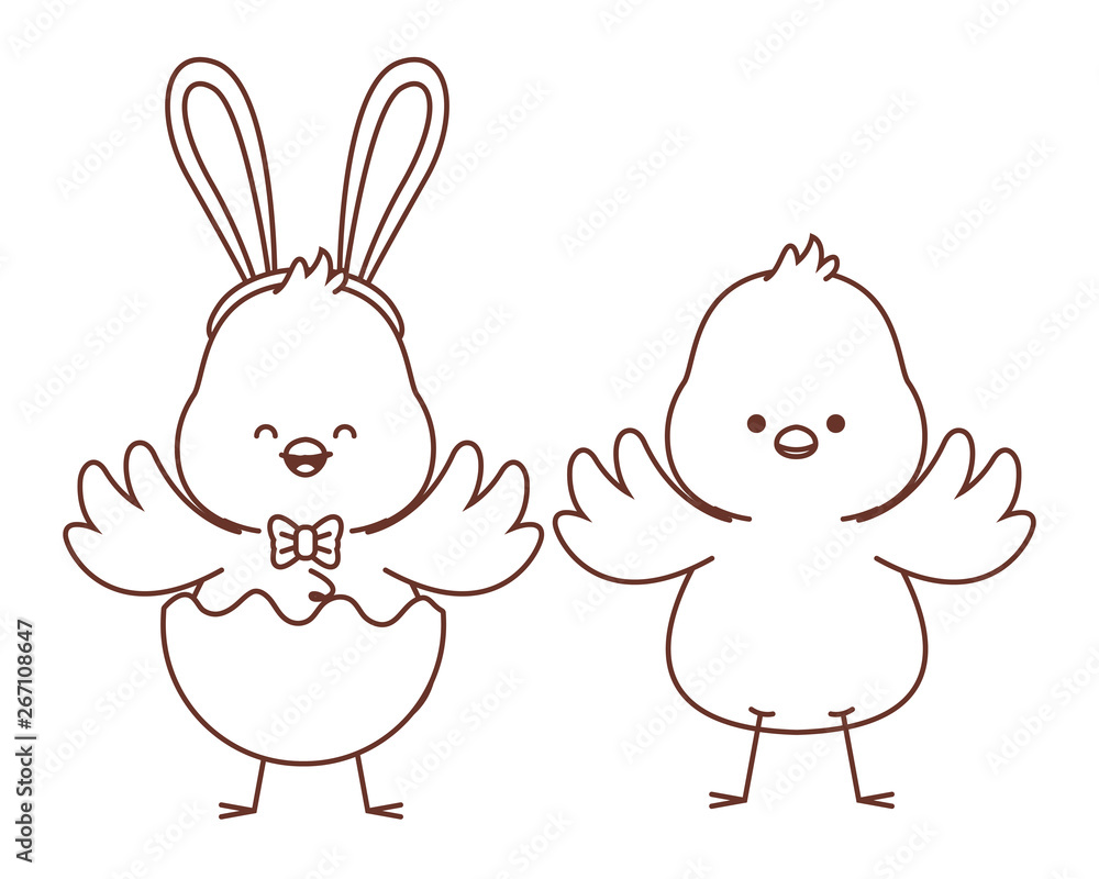 Happy farm animals outline Happy farm animals outline