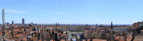 Panoramique aérien de la ville de lyon