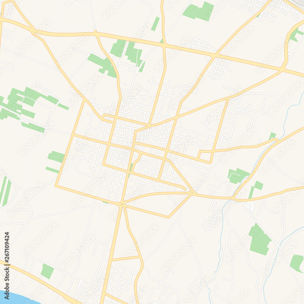 Fototapeta premium Aspropyrgos, Greece printable map